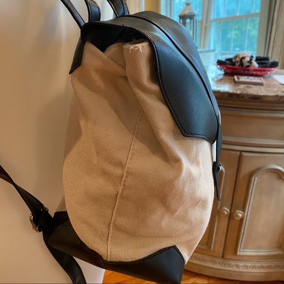 Deux Lux Two Tone Fabric & Faux Leather Backpack - Picture 4 of 10